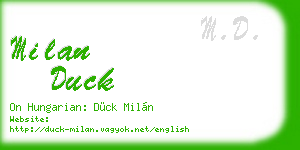 milan duck business card